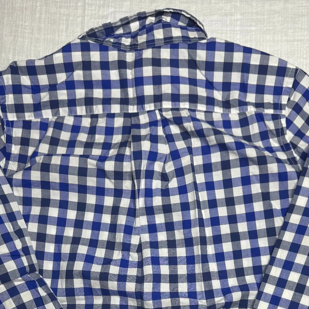 Ralph Lauren Polo Button Down Long Sleeve Blue/white  Plaid XL 18-20 Shirt